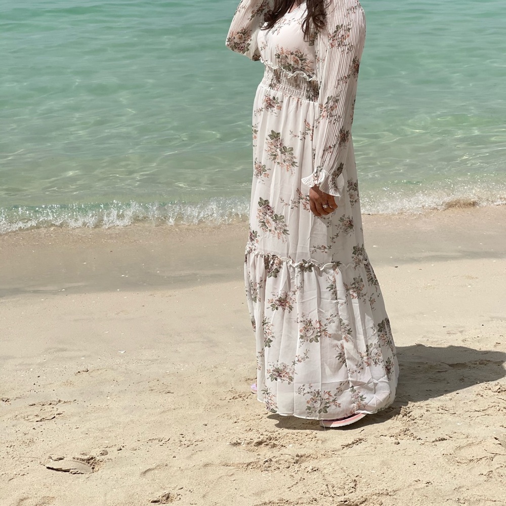 Modest floral long dress